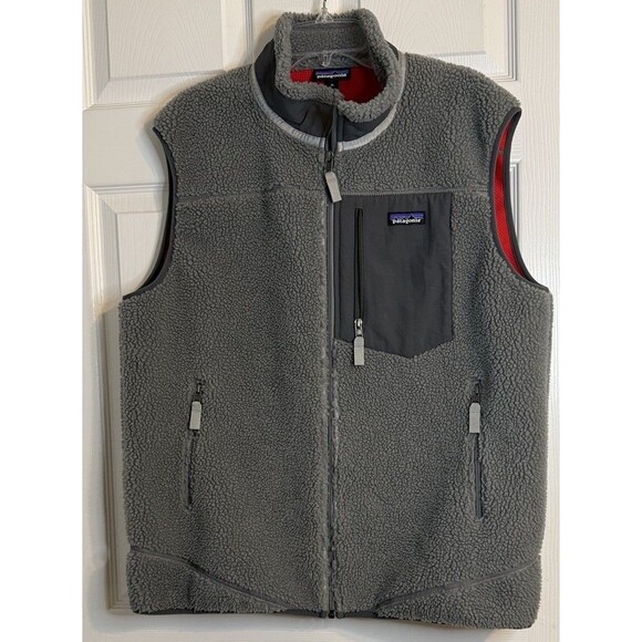 VTG Men’s Patagonia Retro X Pile Fleece Sherpa Like  Gray Zip Up Hiking Vest XL - Picture 2 of 9